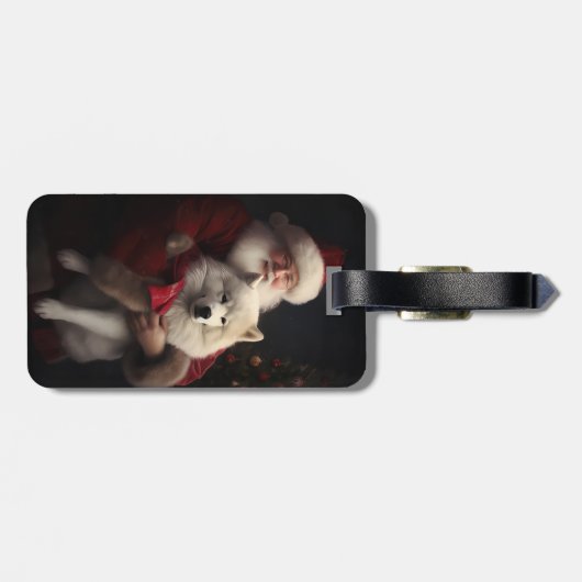 サンタとサモイドサンタフェスティバルクリスマス ラゲッジタグ (裏面横)