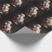 サンタとサモイドサンタフェスティバルクリスマス ラッピングペーパー (角)