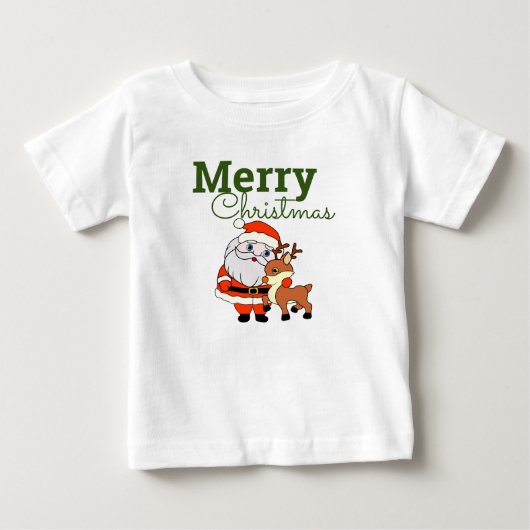 サンタとシカ ベビーTシャツ (正面)
