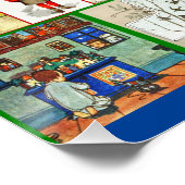 サンタとシーンのヴィンテージクリスマスコラージュ ポスター (コーナー)