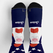 サンタとスターの微笑みを青に ソックス (上部)