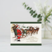サンタとスリーとトナカイ葉書 シーズンポストカード (スタンド正面)