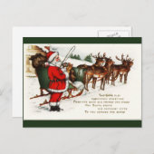 サンタとスリーとトナカイ葉書 シーズンポストカード (正面/裏面)