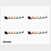 サンタとスリーとLGBTQプライドレインボートナカイ 長方形シール (シート)