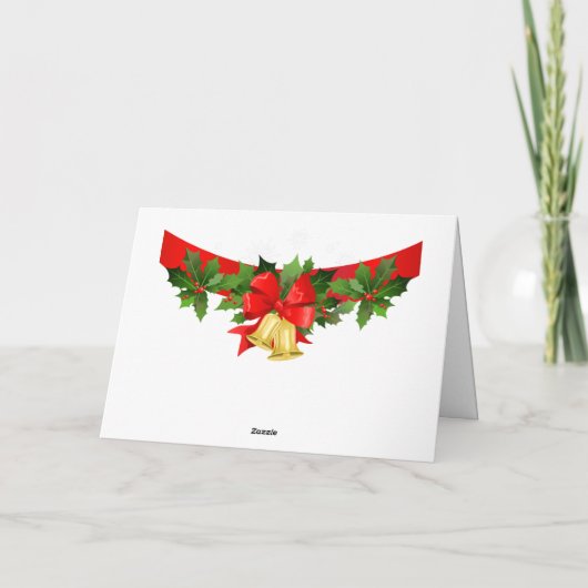 サンタとスリーの署名を追加かわいいクリスマスカード カード (裏面)