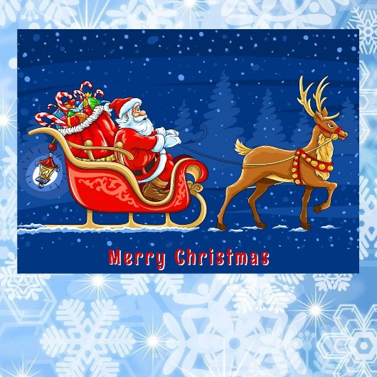 サンタとスリーの署名を追加かわいいクリスマスカード カード