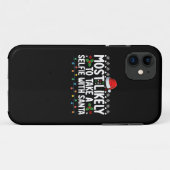 サンタとセルフィーを撮る可能性が最も高いクリスマス Case-Mate iPhoneケース (裏面(横))