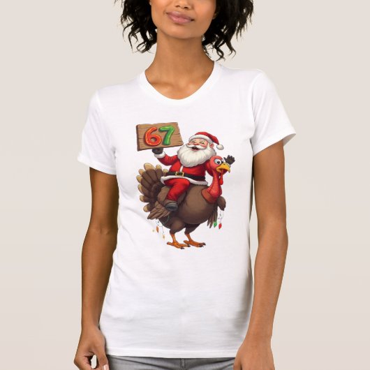 🎅🦃 サンタとターキーの珍道中 67 Tシャツ (正面)