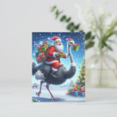 サンタとダチョウフェスティバルクリスマス ポストカード (スタンド正面)