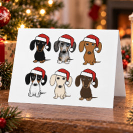 サンタとダックスフント かわいいウィーンダッグ クリスマス