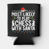 サンタとチェスをする可能性が最も高いクリスマス 缶クーラー (正面)