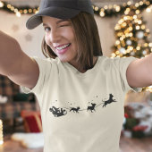 サンタとチワワのシャドウクリスマス Tシャツ