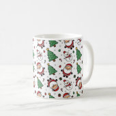 サンタとツリーと雪だるまのクリスマスマグ コーヒーマグカップ (正面右)
