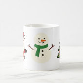 サンタとツリーと雪だるまのクリスマスマグ コーヒーマグカップ (中央)