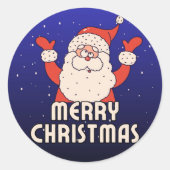 サンタとツリーの魔法 - クリスマスステッカーと招待状 ラウンドシール (正面)