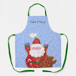 サンタとテディのエプロン エプロン