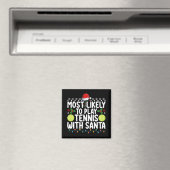サンタとテニスをする可能性が最も高い クリスマス マグネット (インサイチュ (食洗機))