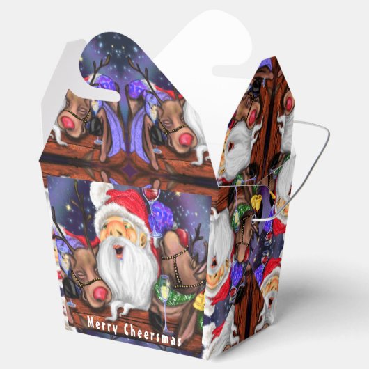 サンタとトナカイおもしろいのクリスマスのお願い箱 フェイバーボックス (オープン)