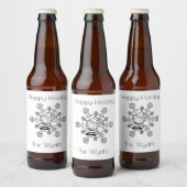 サンタとトナカイお気に入りのの雪片 ビールラベル (ボトル)