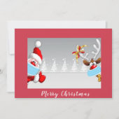 サンタとトナカイがコロナマスククリスマスを着て カード (正面)