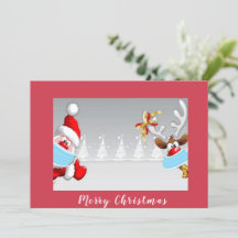 サンタとトナカイがコロナマスククリスマスを着て