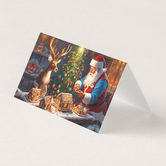 サンタとトナカイがジンジャーパンの家を作る (正面)