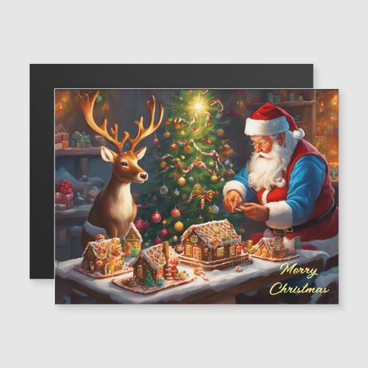 サンタとトナカイがジンジャーパンの家を作る (正面/裏面)