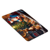 サンタとトナカイがジンジャーパンの家を作る マグネット (右側)