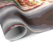 サンタとトナカイがジンジャーパンの家を作る ラッピングペーパー (ロールコーナー)