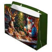 サンタとトナカイがジンジャーパンの家を作る ラージペーパーバッグ (裏面アングル)