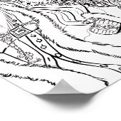 サンタとトナカイが自分のクリスマスを彩る ポスター (角)