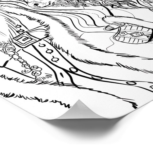 サンタとトナカイが自分のクリスマスを彩る ポスター (角)