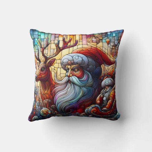 サンタとトナカイで冬のフェスト！ クッション (裏面)