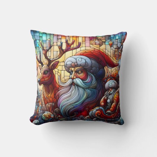 サンタとトナカイで冬のフェスト！ クッション (正面)