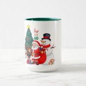 サンタとトナカイと雪だるまのクリスマスマグカップ マグカップ (中央)