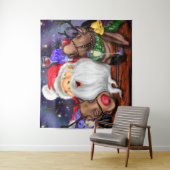 サンタとトナカイのおもしろいクリスマスタペストリー タペストリー (インサイチュ)