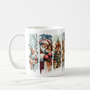 サンタとトナカイのクリスマスザとクッキー コーヒーマグカップ