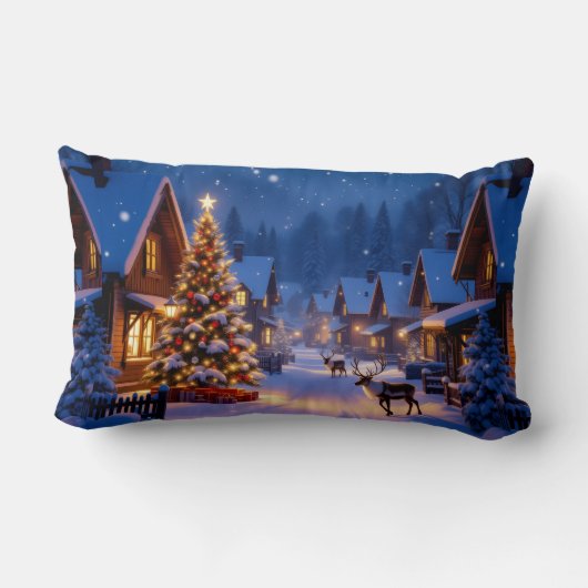 サンタとトナカイのクリスマススローピロー ランバークッション (裏面)