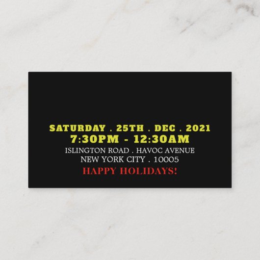 サンタとトナカイのクリスマスパーティー券 エンクロージャーカード (裏面)