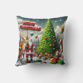 サンタとトナカイのクリスマスパーティー クッション (裏面)