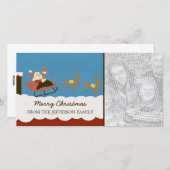 サンタとトナカイのクリスマスフォトカード シーズンカード (正面/裏面)