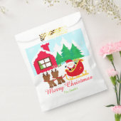サンタとトナカイのクリスマスホリデーパーティー フェイバーバッグ (封をした状態)