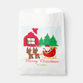 サンタとトナカイのクリスマスホリデーパーティー フェイバーバッグ (正面)
