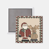サンタとトナカイのクリスマスマグネット マグネット (正面/裏面)