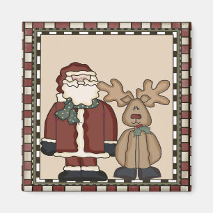 サンタとトナカイのクリスマスマグネット マグネット