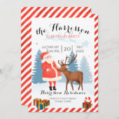 サンタとトナカイのクリスマス招待 招待状 (正面/裏面)