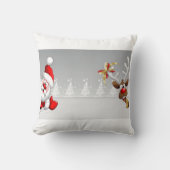 サンタとトナカイのクリスマス枕。 クッション (正面)
