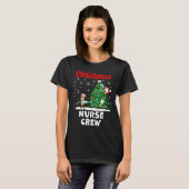 サンタとトナカイのクリスマス看護師チーム Tシャツ (正面フル)