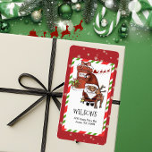 サンタとトナカイのクリスマス返信先住所ラベル ラベル