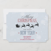 サンタとトナカイのシルエットクリスマスパーティ 招待状 (正面)